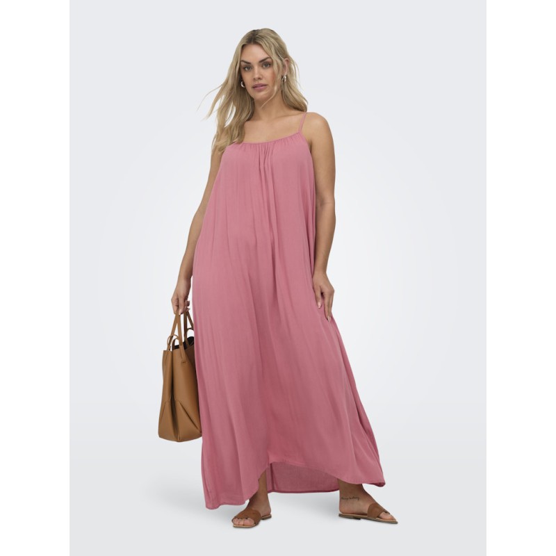 ONLY CARMAKOMA Chiara strop maxi kjole - Dusty Rose