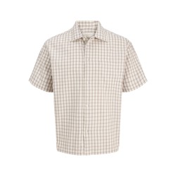 JACK & JONES Austin kortærmet clean check skjorte - Antique White