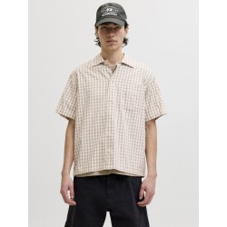 JACK & JONES Austin kortærmet clean check skjorte - Antique White
