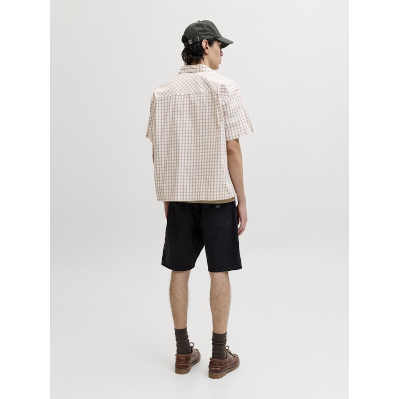 JACK & JONES Austin kortærmet clean check skjorte - Antique White
