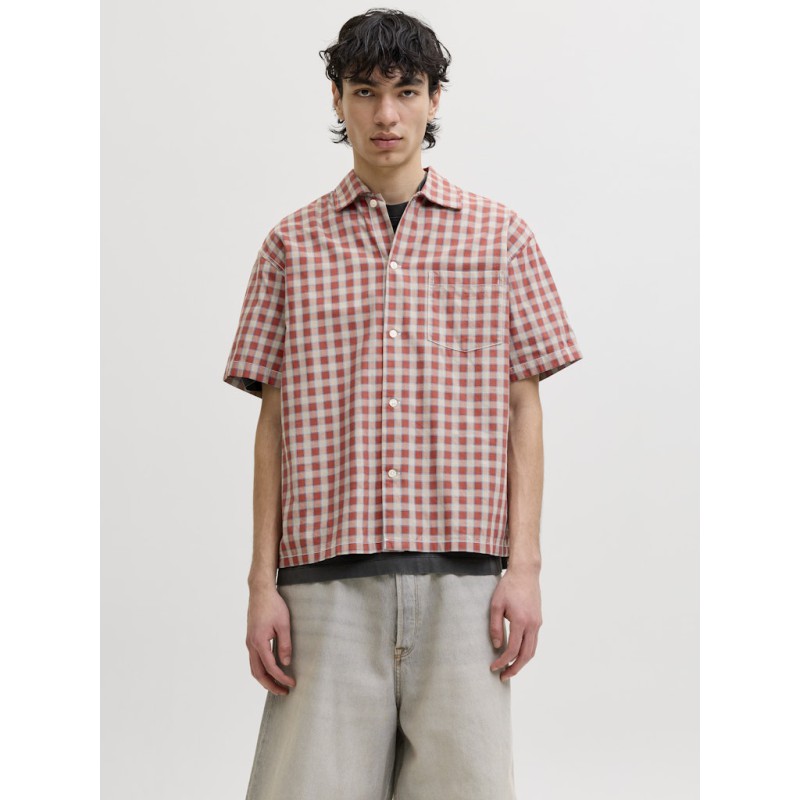 JACK & JONES Austin kortærmet clean check skjorte - Barn Red