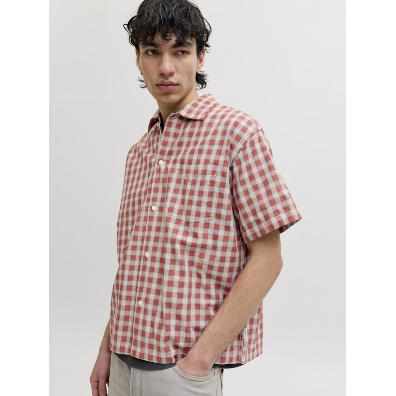 JACK & JONES Austin kortærmet clean check skjorte - Barn Red