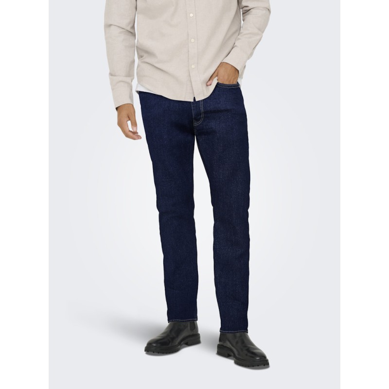 ONLY & SONS Weft jax box jeans - Dark Blue Denim