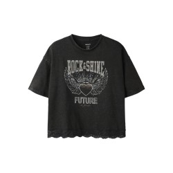 NAME IT KIDS jayla kortærmeret t-shirt - Black Beauty