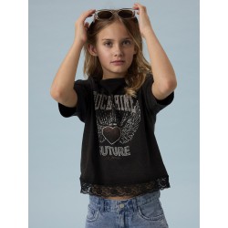 NAME IT KIDS jayla kortærmeret t-shirt - Black Beauty