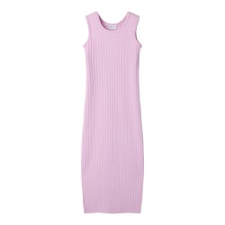 NAME IT KIDS Jenna ærmeløs slim maxi kjole - Full Blooming Pink
