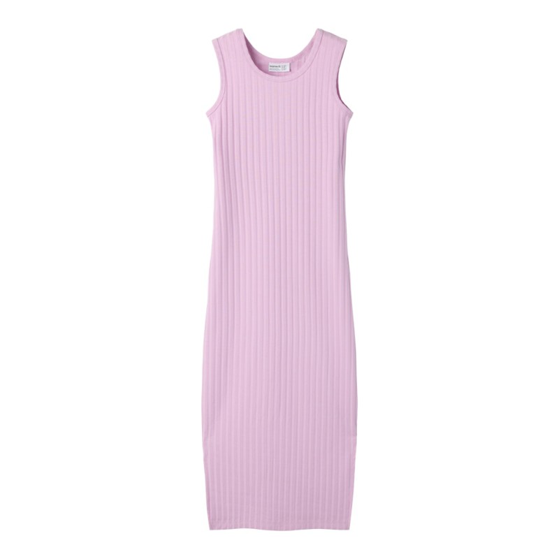 NAME IT KIDS Jenna ærmeløs slim maxi kjole - Full Blooming Pink