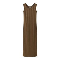 NAME IT KIDS Jenna ærmeløs slim maxi kjole - Sepia