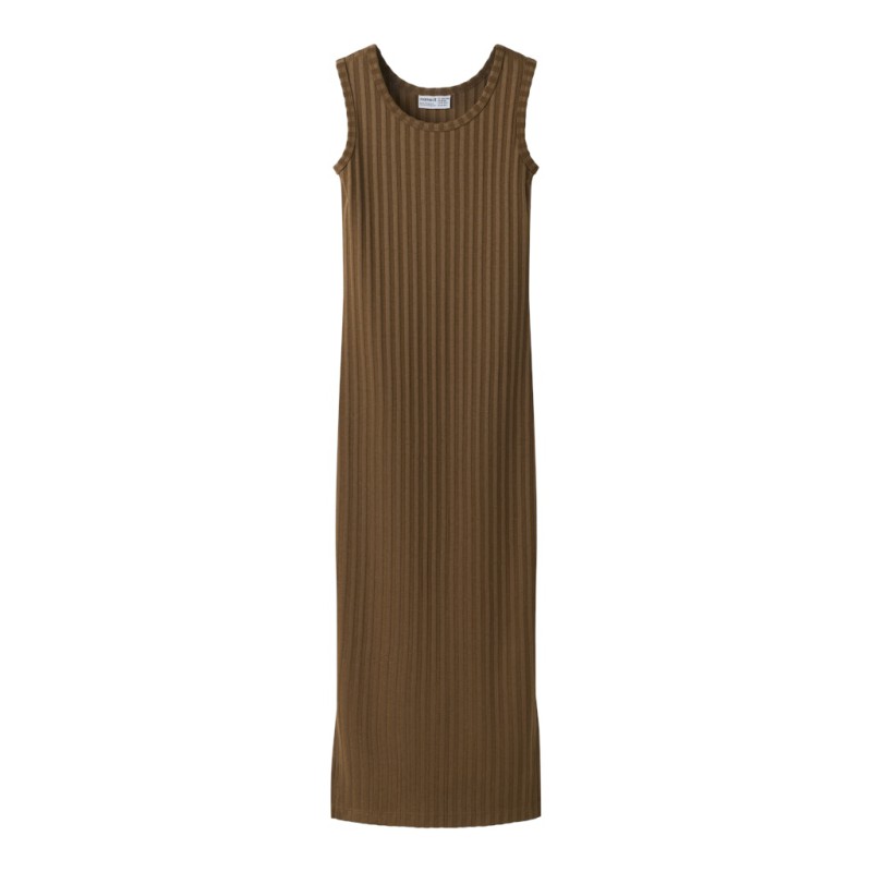 NAME IT KIDS Jenna ærmeløs slim maxi kjole - Sepia