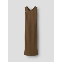 NAME IT KIDS Jenna ærmeløs slim maxi kjole - Sepia