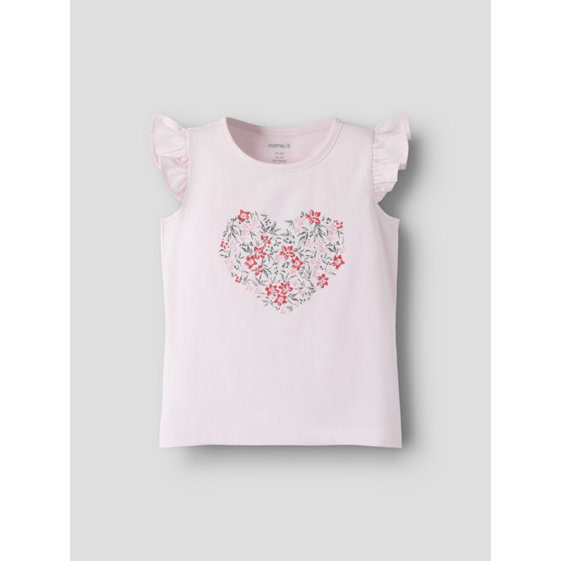NAME IT MINI Vayanna ærmeløs capsl top - Cradle Pink Red Flowers