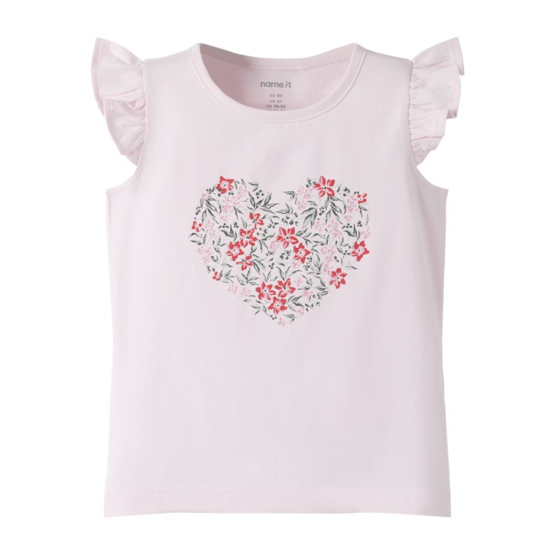 NAME IT MINI Vayanna ærmeløs capsl top - Cradle Pink Red Flowers