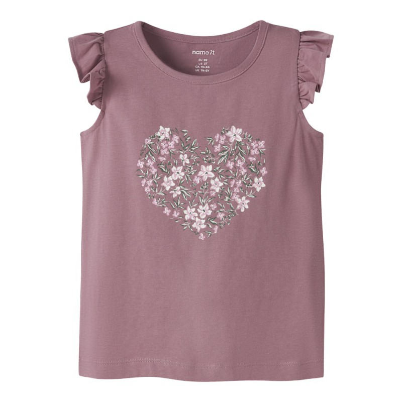 NAME IT MINI Vayanna ærmeløs capsl top - Mesa Rose Rose Flowers
