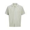 JACK & JONES JUNIOR Coba Stribet Resort Skjorte - Tea / Cloud Dancer