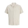 JACK & JONES JUNIOR Coba Stribet Resort Kortærmet Skjorte - Antique White / Stripes