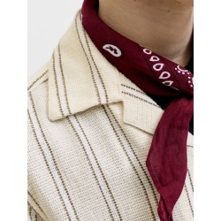 JACK & JONES JUNIOR Coba Stribet Resort Kortærmet Skjorte - Antique White / Stripes