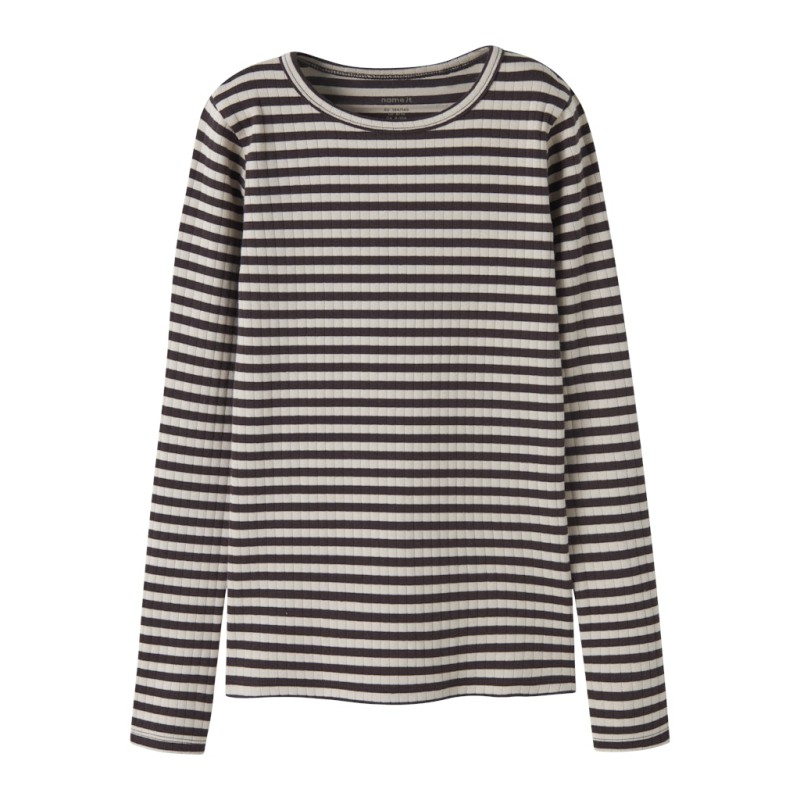 NAME IT KIDS pige - Suraja x-slim langærmet bluse -  Black Coffee