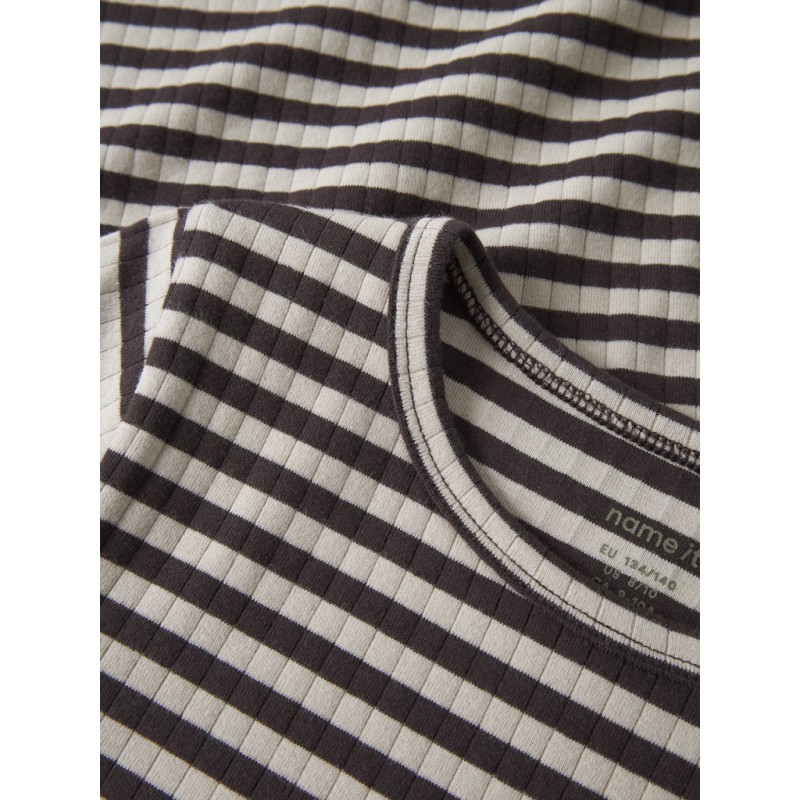 NAME IT KIDS pige - Suraja x-slim langærmet bluse -  Black Coffee