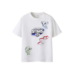 NAME IT KIDS Evere brwlst kortærmet t-shirt - Bright White