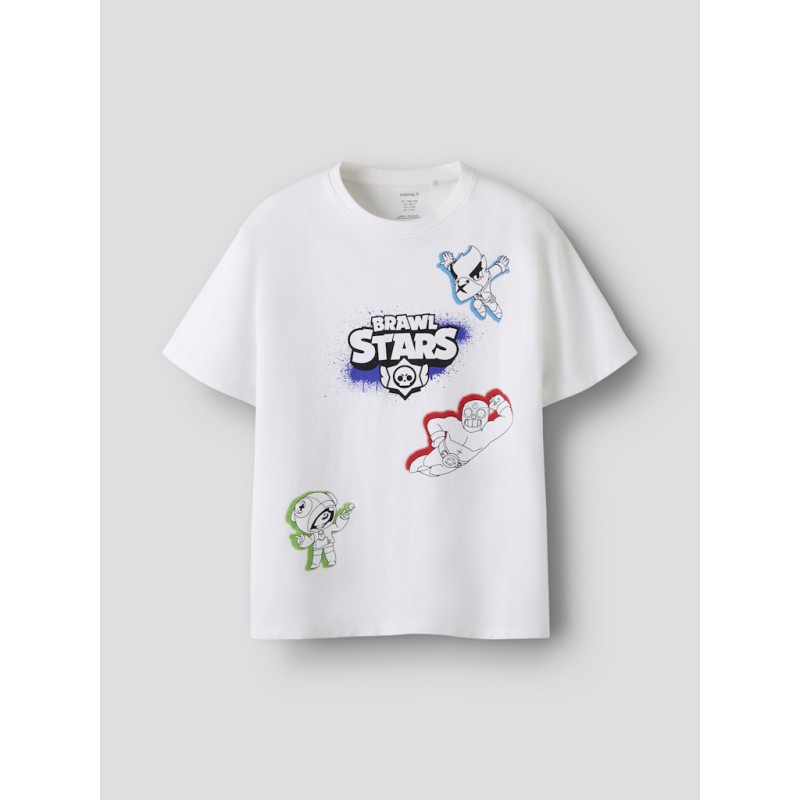 NAME IT KIDS Evere brwlst kortærmet t-shirt - Bright White