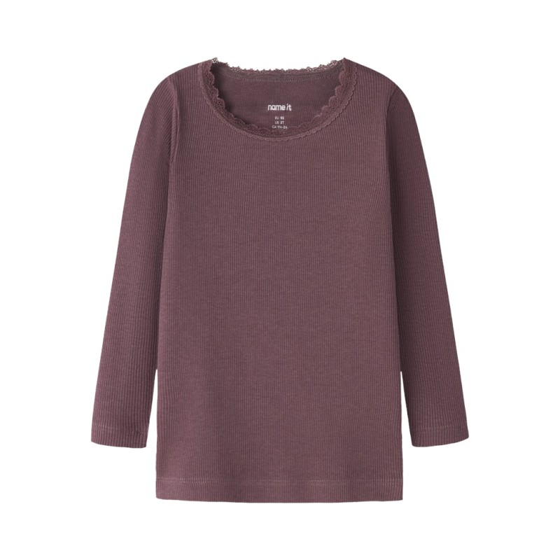 NAME IT MINI Kab langærmet bluse - Wild Ginger