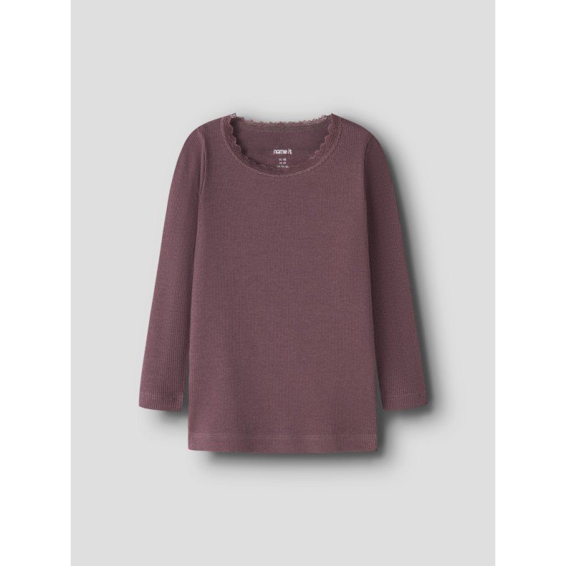 NAME IT MINI Kab langærmet bluse - Wild Ginger