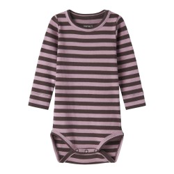 NAME IT BABY Banio langærmet body - French Roast LILAS