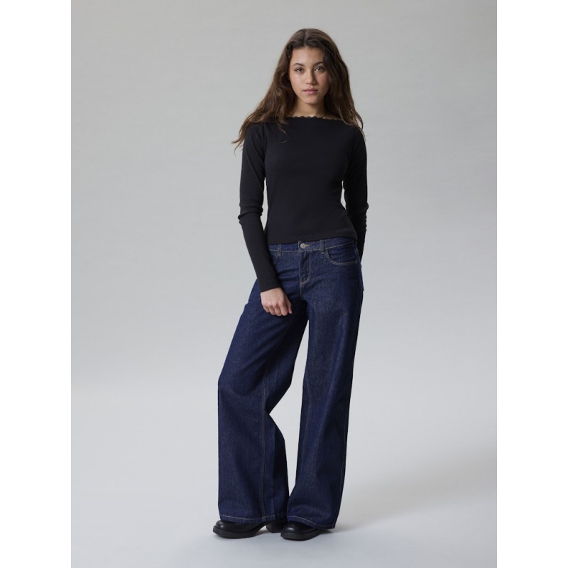 LMTD Birm wide jeans - Dark Blue Denim