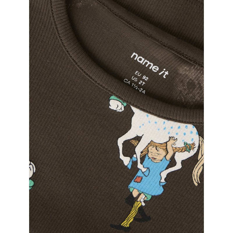 NAME IT MINI Soca Pippi langærmet bluse - Delicioso