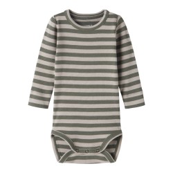 NAME IT BABY Banio langærmet body - Dusty Olive PURE CASHMERE