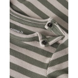 NAME IT BABY Banio langærmet body - Dusty Olive PURE CASHMERE
