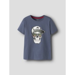 NAME IT KIDS Lorne kortærmet t-shirt - Vintage Indigo