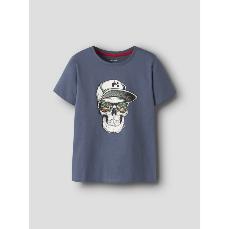 NAME IT KIDS Lorne kortærmet t-shirt - Vintage Indigo