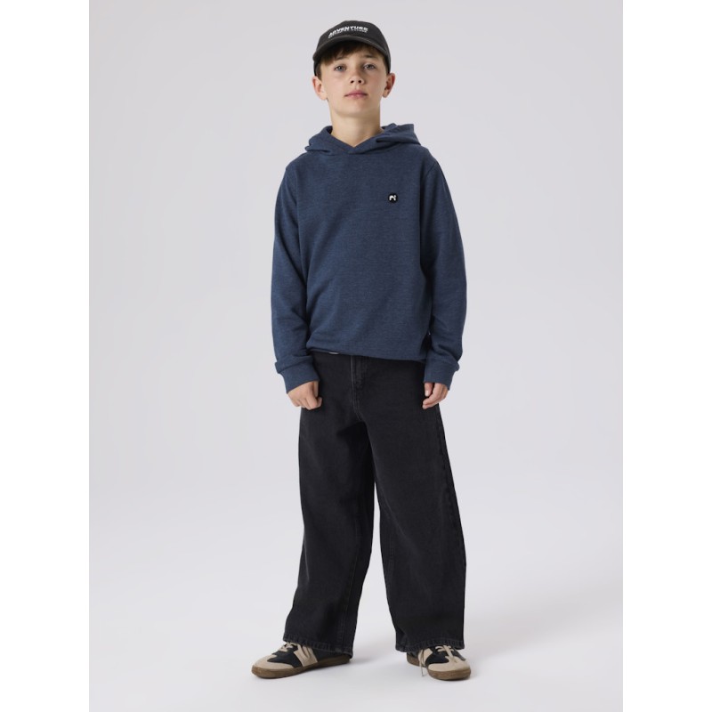 NAME IT KIDS Vimo langærmet sweat hoddie - Dark Sapphire