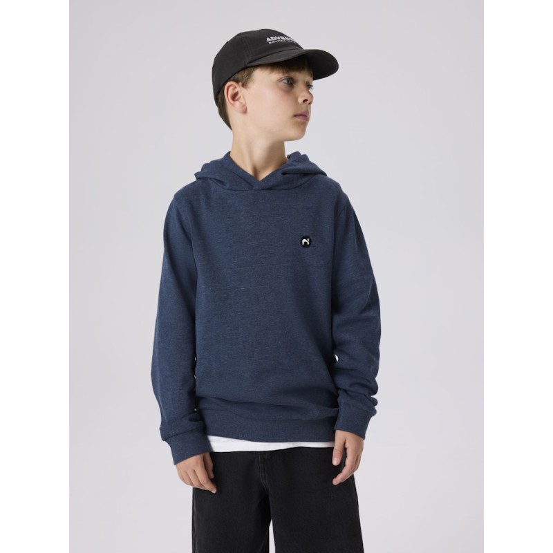 NAME IT KIDS Vimo langærmet sweat hoddie - Dark Sapphire