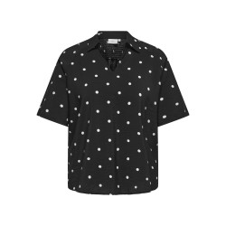 ONLY CARMAKOMA Carrie dot trekvartærmer t-shirt - Black