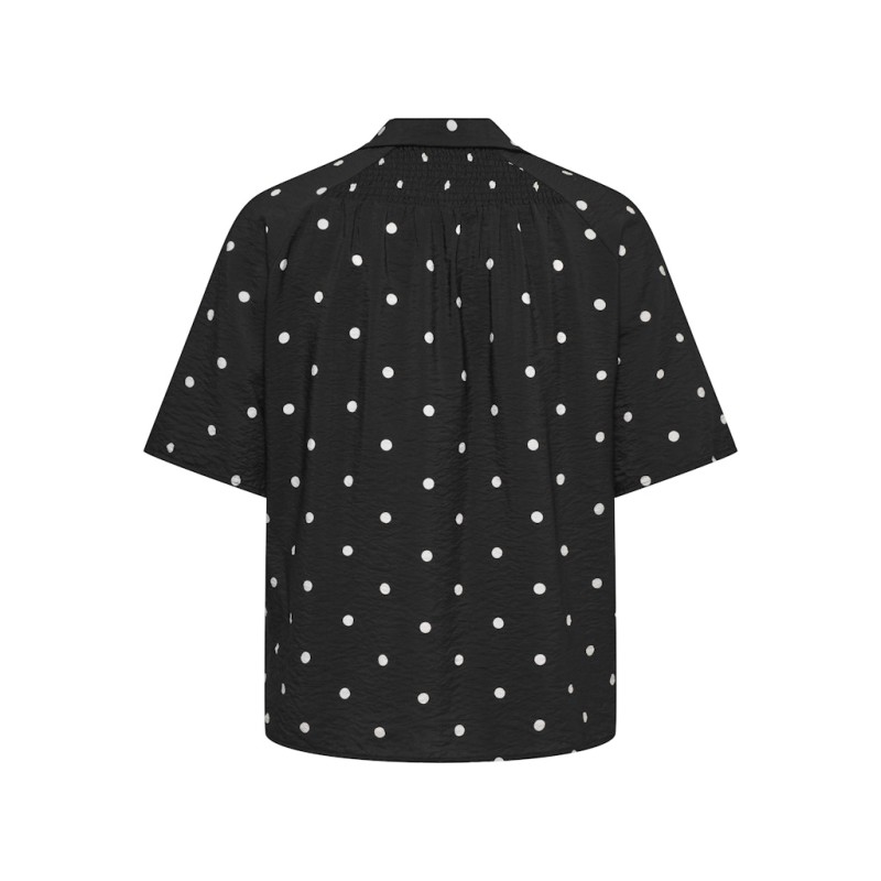 ONLY CARMAKOMA Carrie dot trekvartærmer t-shirt - Black