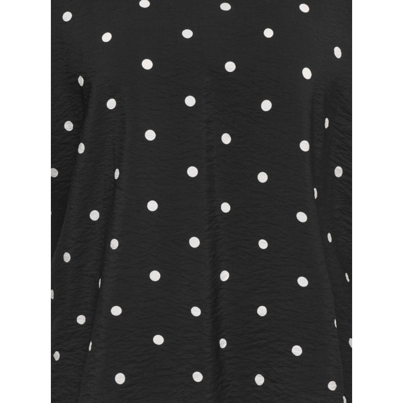 ONLY CARMAKOMA Carrie dot trekvartærmer t-shirt - Black
