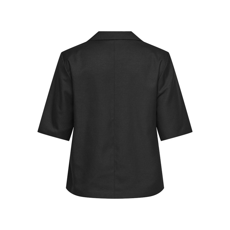 ONLY CARMAKOMA Baia trekvartærmet hør blazer - Black