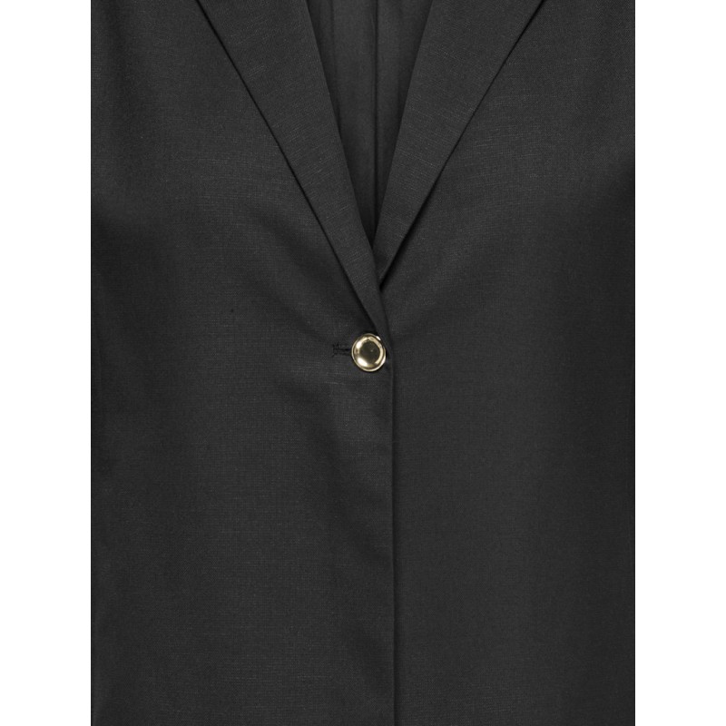 ONLY CARMAKOMA Baia trekvartærmet hør blazer - Black