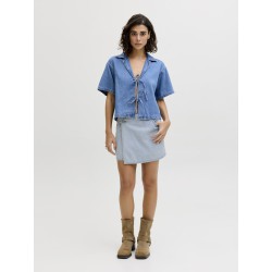JJXX Greta HW denim shorts - Light Blue Denim