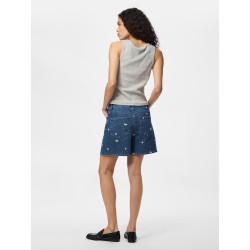 PIECES Flora HW denim shorts - Medium Blue Denim