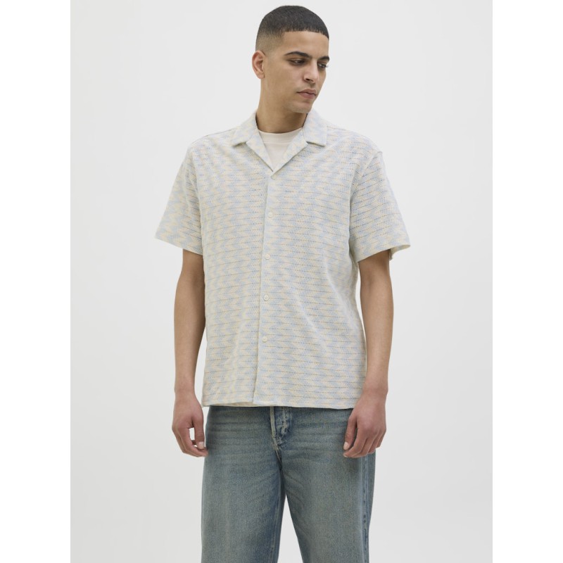 JACK & JONES Summer luke texture kortærmet resort skjorte - Skyway
