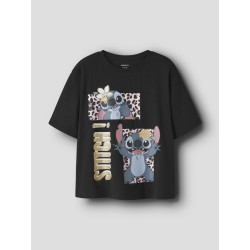NAME IT KIDS Jyna stitch kortærmet t-shirt - Black