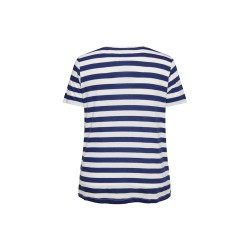 ONLY CARMAKOMA Anita kortærmet t-shirt - Navy Peony CD. Detail Emb. heart Poinsettia