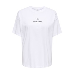 ONLY Vivvi kortærmet lovely t-shirt - Bright White Espresso festival boho