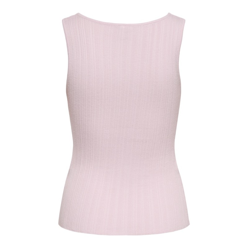 ONLY Bree kortærmet firkantet strik tanktop - Pale Lilac