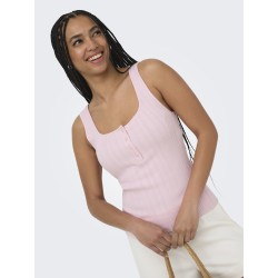 ONLY Bree kortærmet firkantet strik tanktop - Pale Lilac