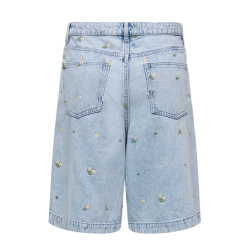 ONLY Dorsi-Cassie broderi lange denim shorts - Light Blue Denim
