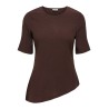 JDY Debbie kortærmet asymetrisk top - Coffee Bean
